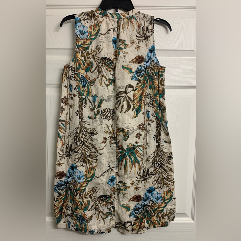 Elie Tahari S/P Tropical Linen Coastal Lightweight Midi‎ Dress - Picture 3 of 7